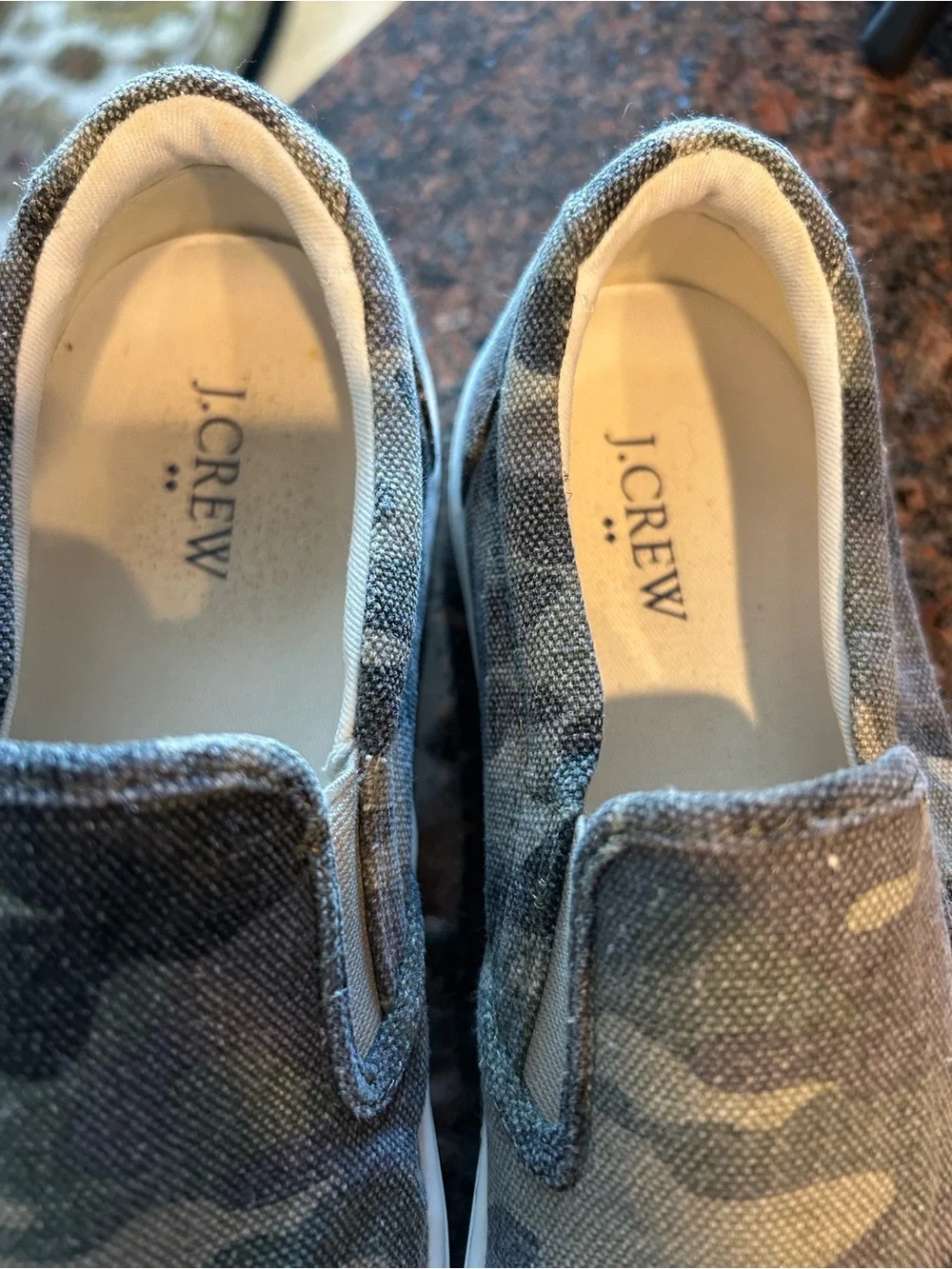 J.Crew Camo Canvas Slip on Sneakers  (size9.5)EUC